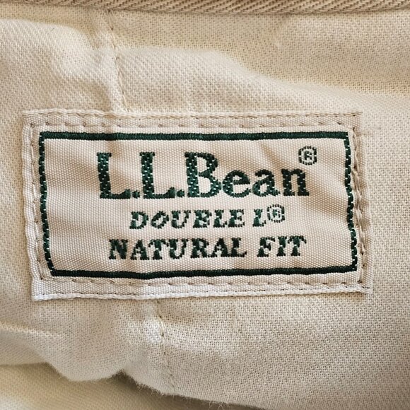 Vintage LL Bean Pleated Chino Pants Mens Tag 38x32 Act 36x31 Beige Read - Picture 5 of 13